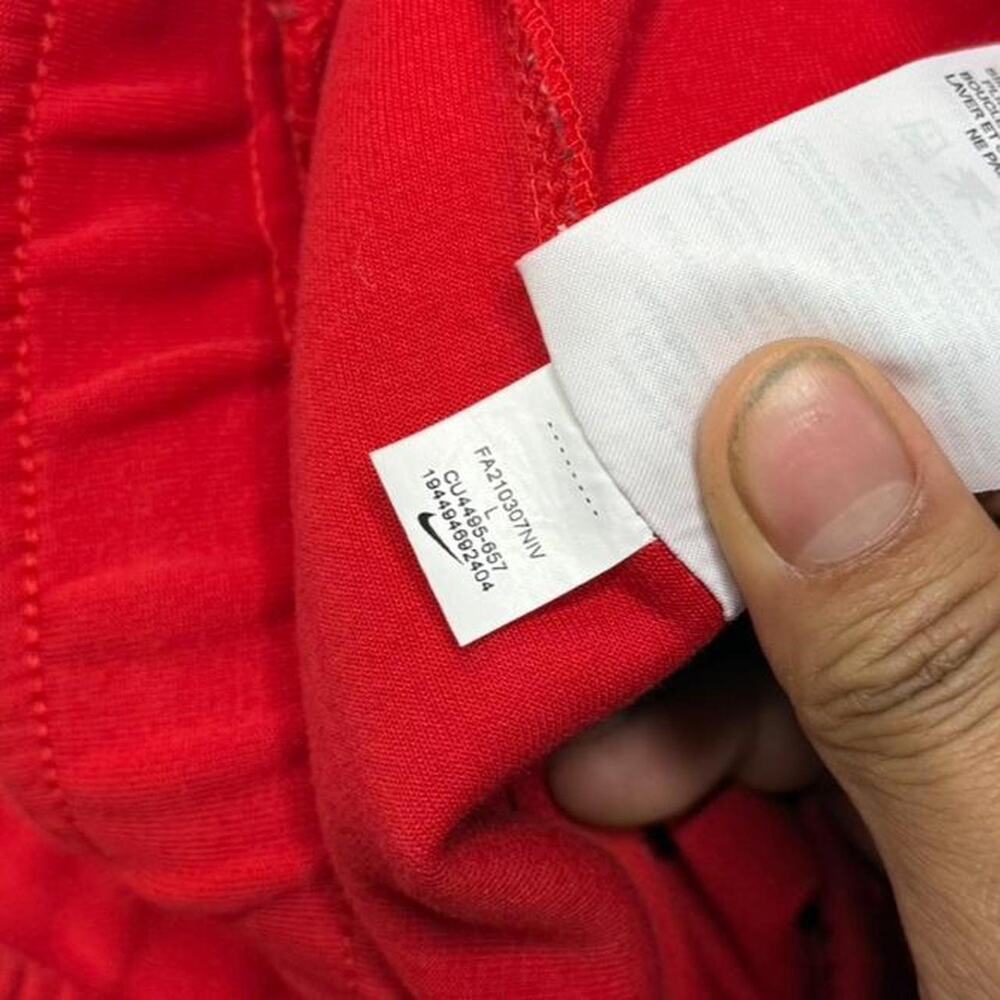 Nike Tech Fleece Joggers Red Black Zip Pocket Pants Large - Picture 5 of 8